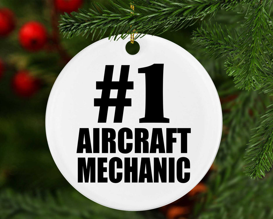 Number One #1 Aircraft Mechanic - Circle Ornament