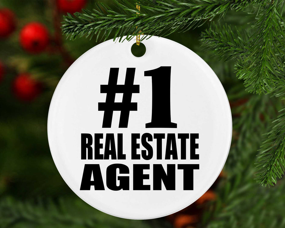 Number One #1 Real Estate Agent - Circle Ornament