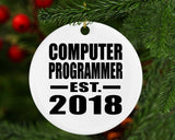 Computer Programmer Established EST. 2018 - Circle Ornament