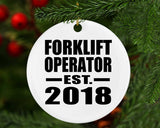 Forklift Operator Established EST. 2018 - Circle Ornament