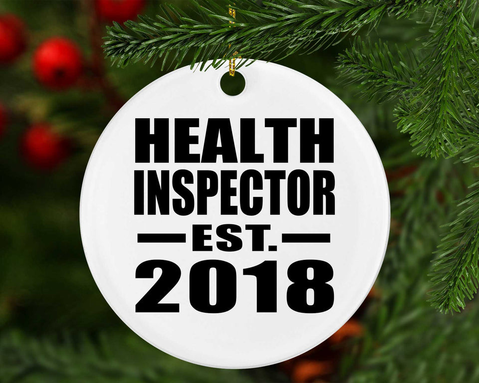 Health Inspector Established EST. 2018 - Circle Ornament