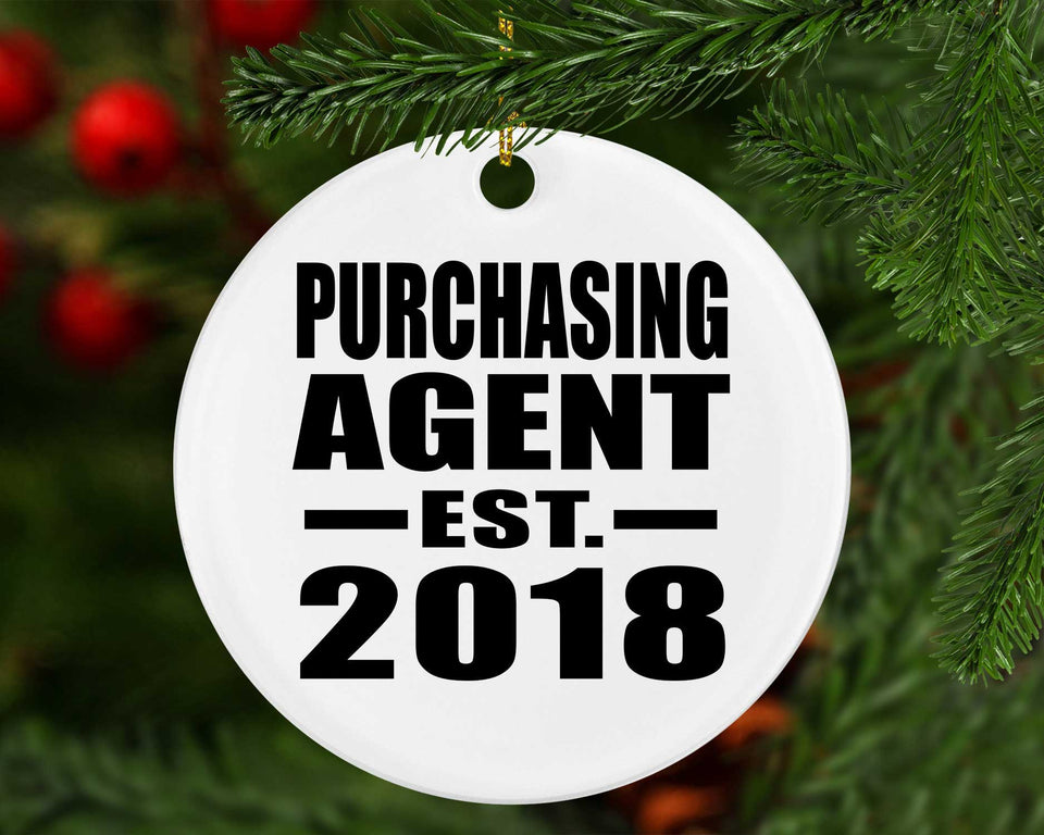 Purchasing Agent Established EST. 2018 - Circle Ornament
