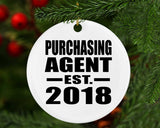 Purchasing Agent Established EST. 2018 - Circle Ornament