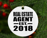 Real Estate Agent Established EST. 2018 - Circle Ornament