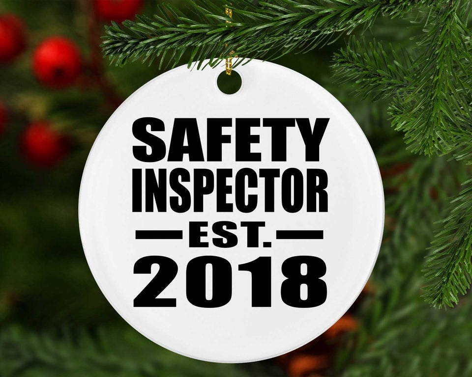 Safety Inspector Established EST. 2018 - Circle Ornament