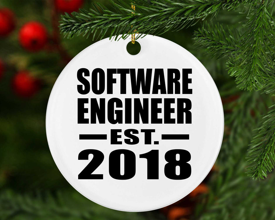 Software Engineer Established EST. 2018 - Circle Ornament