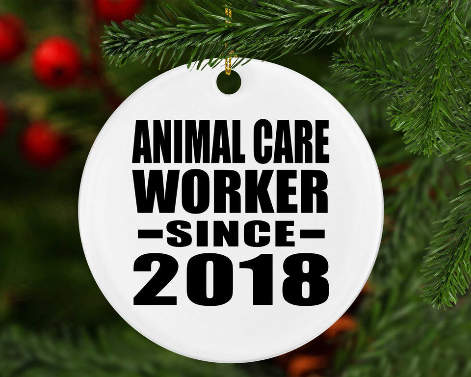 Animal Care Worker Since 2018 - Circle Ornament
