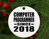 Computer Programmer Since 2018 - Circle Ornament