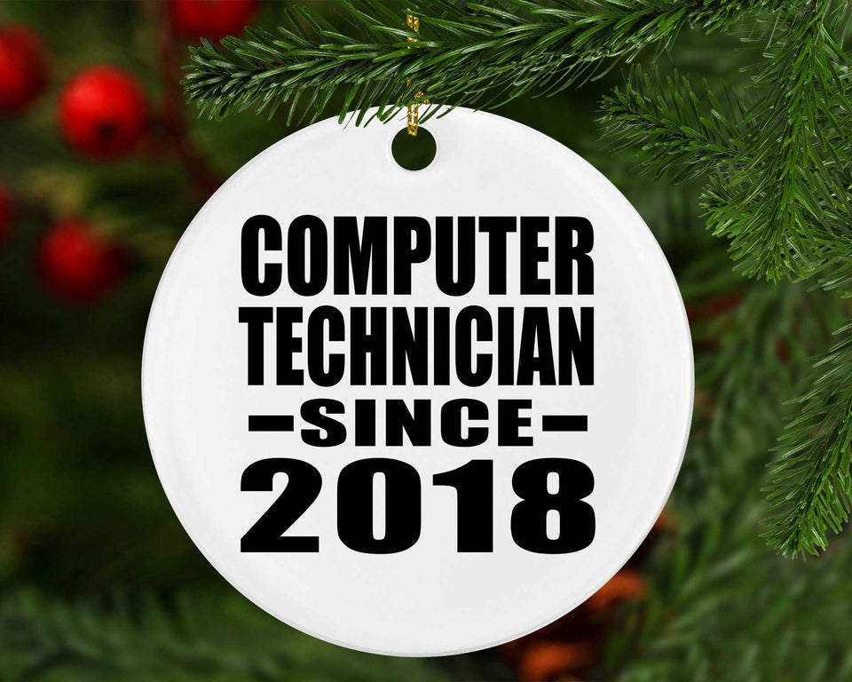 Computer Technician Since 2018 - Circle Ornament