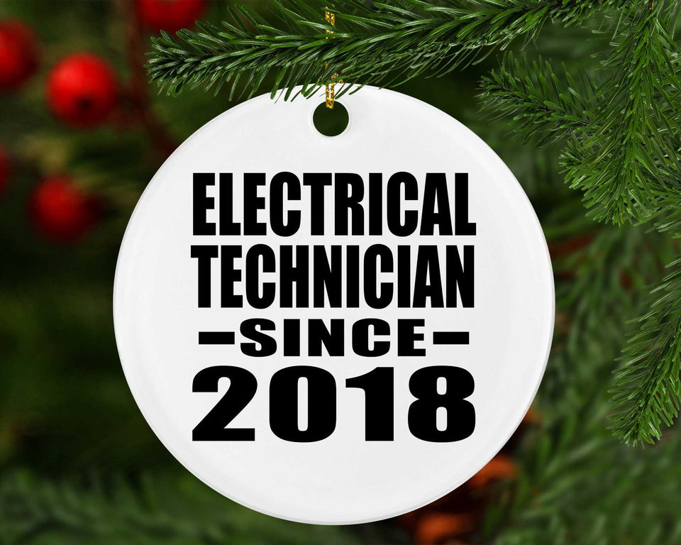Electrical Technician Since 2018 - Circle Ornament