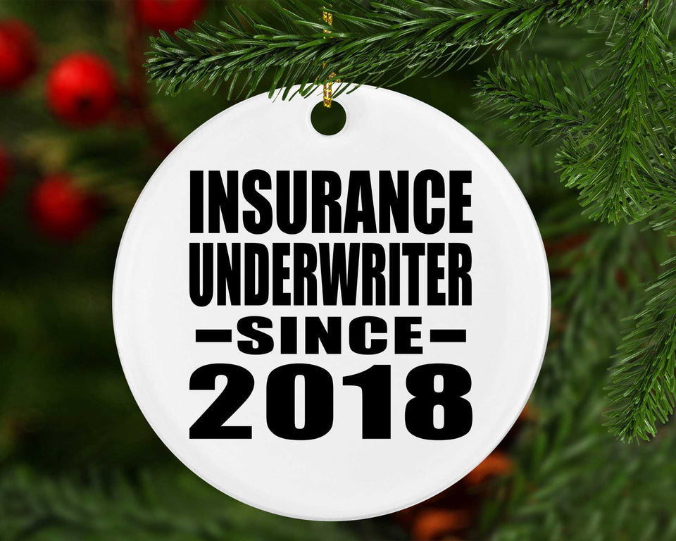 Insurance Underwriter Since 2018 - Circle Ornament