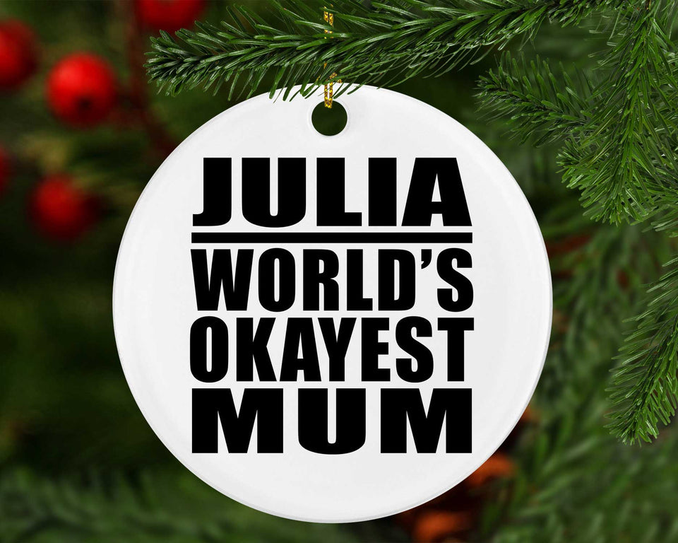 Julia World's Okayest Mum - Circle Ornament