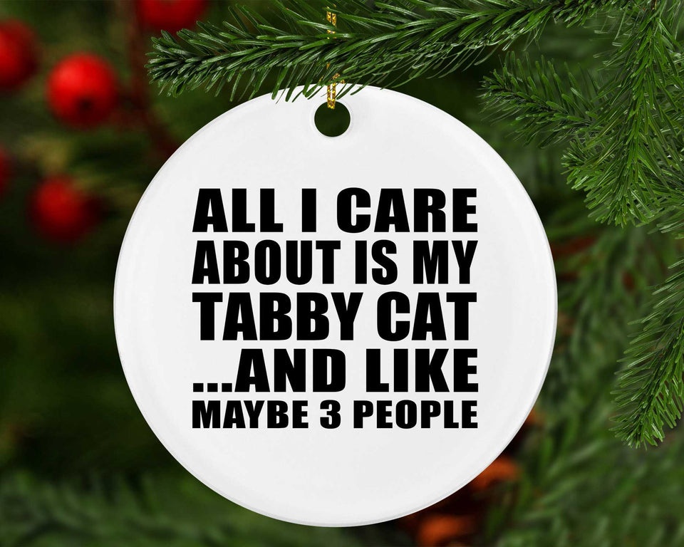 All I Care About Is My Tabby Cat - Circle Ornament
