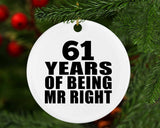 61st Anniversary 61 Years Of Being Mr Right - Circle Ornament