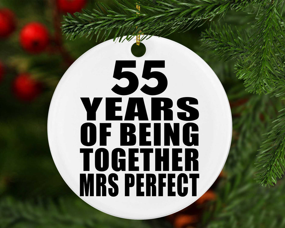 55th Anniversary 55 Years Of Being Mrs Perfect - Circle Ornament