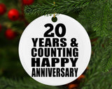 Happy 20th Anniversary 20 Years & Counting - Circle Ornament