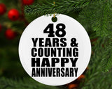 Happy 48th Anniversary 48 Years & Counting - Circle Ornament