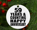 Happy 59th Anniversary 59 Years & Counting - Circle Ornament