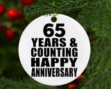 Happy 65th Anniversary 65 Years & Counting - Circle Ornament