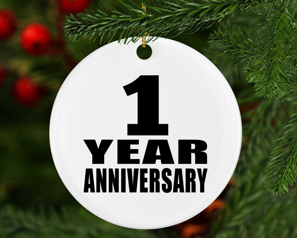 1st Anniversary 1 Year - Circle Ornament