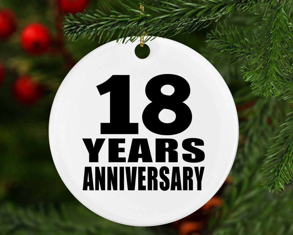 18th Anniversary 18 Years - Circle Ornament
