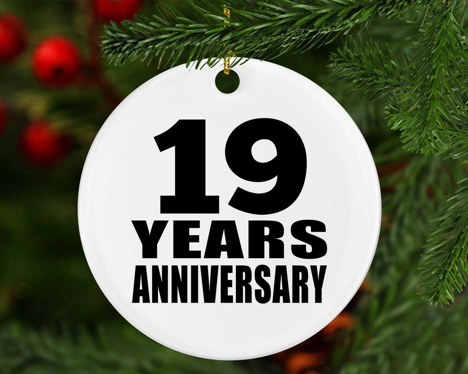 19th Anniversary 19 Years - Circle Ornament