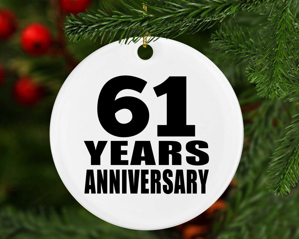 61st Anniversary 61 Years - Circle Ornament