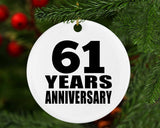 61st Anniversary 61 Years - Circle Ornament