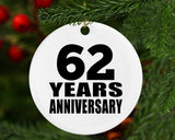 62nd Anniversary 62 Years - Circle Ornament