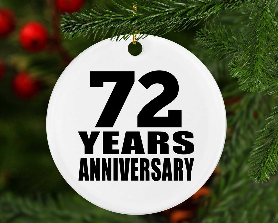 72nd Anniversary 72 Years - Circle Ornament