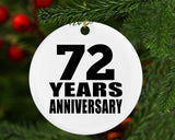 72nd Anniversary 72 Years - Circle Ornament