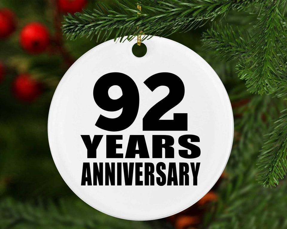 92nd Anniversary 92 Years - Circle Ornament