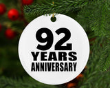 92nd Anniversary 92 Years - Circle Ornament