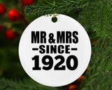 104th Anniversary Mr & Mrs Since 1920 - Circle Ornament