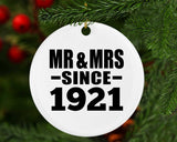 103rd Anniversary Mr & Mrs Since 1921 - Circle Ornament