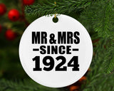 100th Anniversary Mr & Mrs Since 1924 - Circle Ornament
