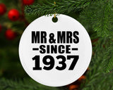 87th Anniversary Mr & Mrs Since 1937 - Circle Ornament