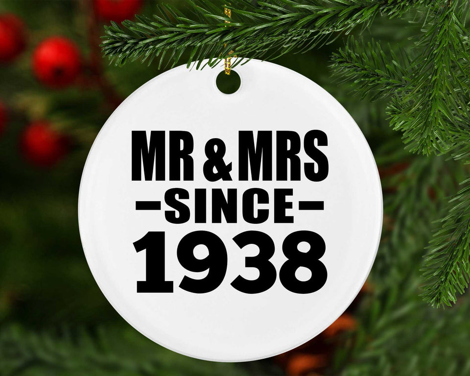 86th Anniversary Mr & Mrs Since 1938 - Circle Ornament