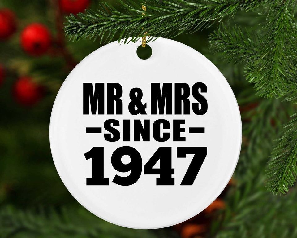 77th Anniversary Mr & Mrs Since 1947 - Circle Ornament