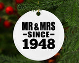 76th Anniversary Mr & Mrs Since 1948 - Circle Ornament