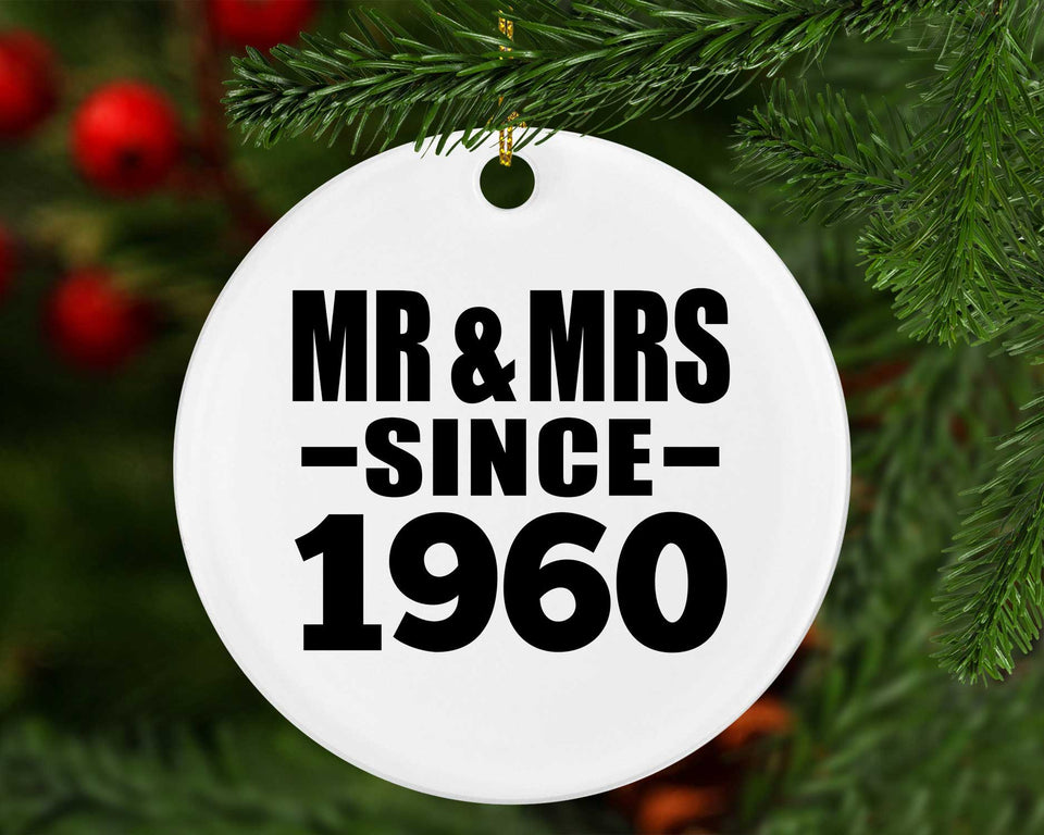 64th Anniversary Mr & Mrs Since 1960 - Circle Ornament