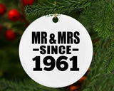 63rd Anniversary Mr & Mrs Since 1961 - Circle Ornament