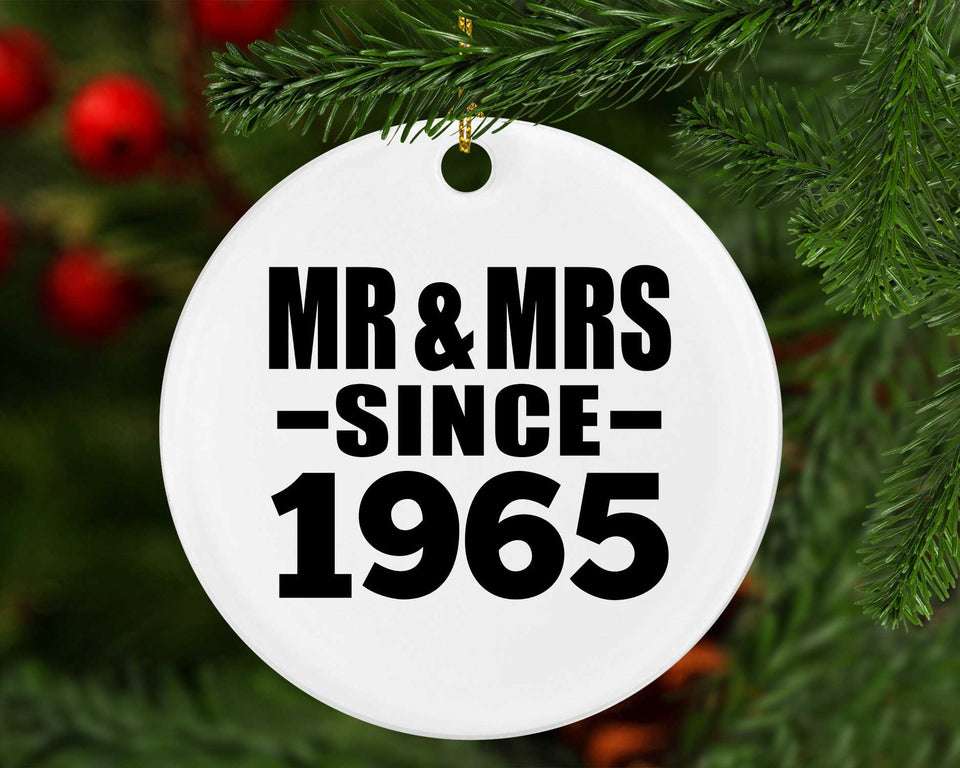 59th Anniversary Mr & Mrs Since 1965 - Circle Ornament
