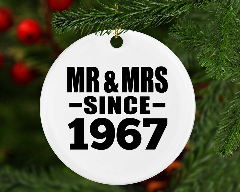 57th Anniversary Mr & Mrs Since 1967 - Circle Ornament
