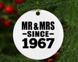 57th Anniversary Mr & Mrs Since 1967 - Circle Ornament