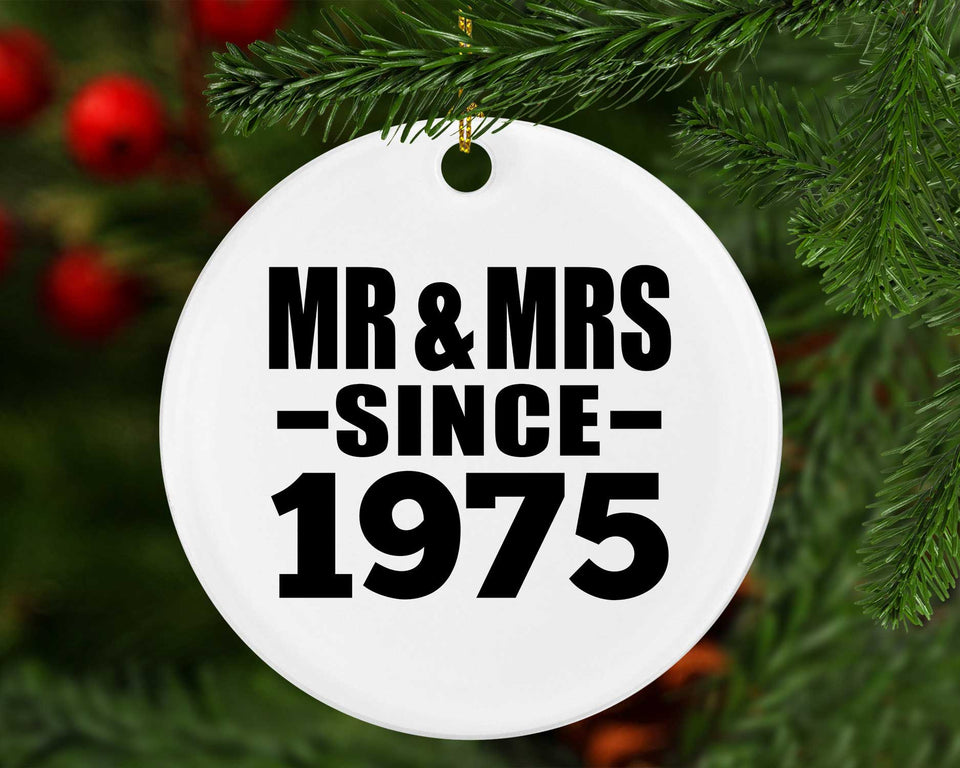 49th Anniversary Mr & Mrs Since 1975 - Circle Ornament