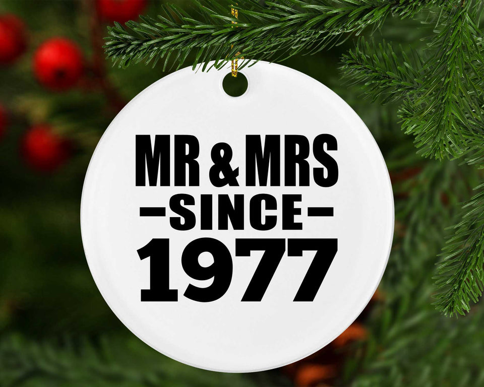 47th Anniversary Mr & Mrs Since 1977 - Circle Ornament