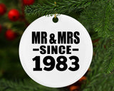41st Anniversary Mr & Mrs Since 1983 - Circle Ornament