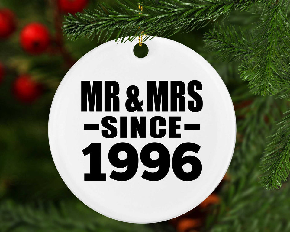 28th Anniversary Mr & Mrs Since 1996 - Circle Ornament
