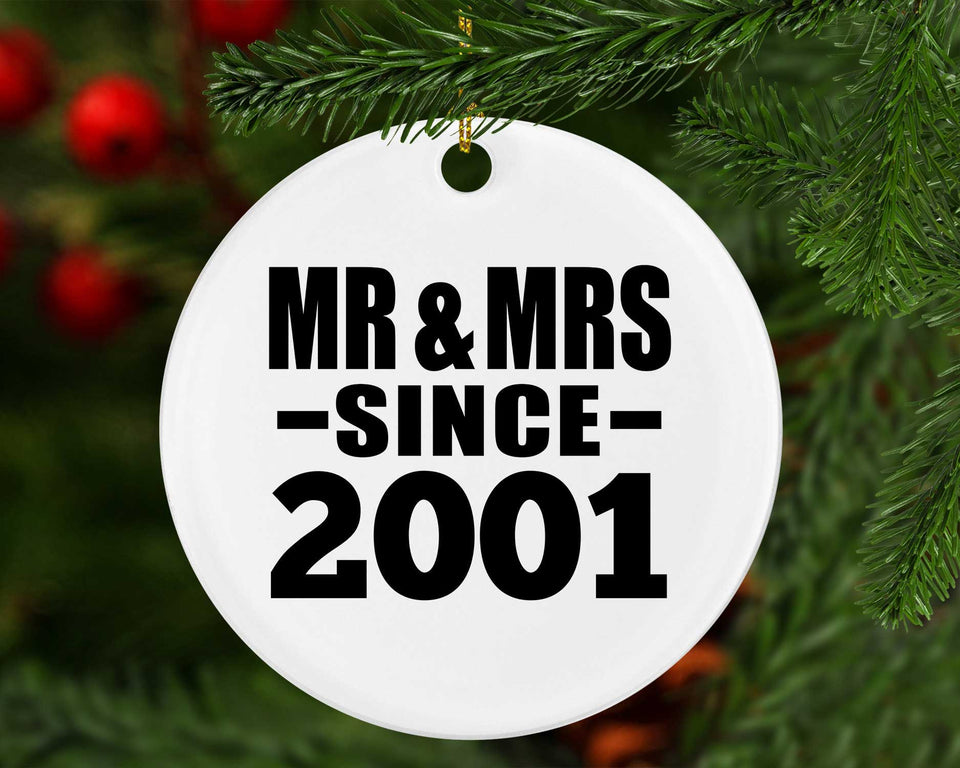 23rd Anniversary Mr & Mrs Since 2001 - Circle Ornament